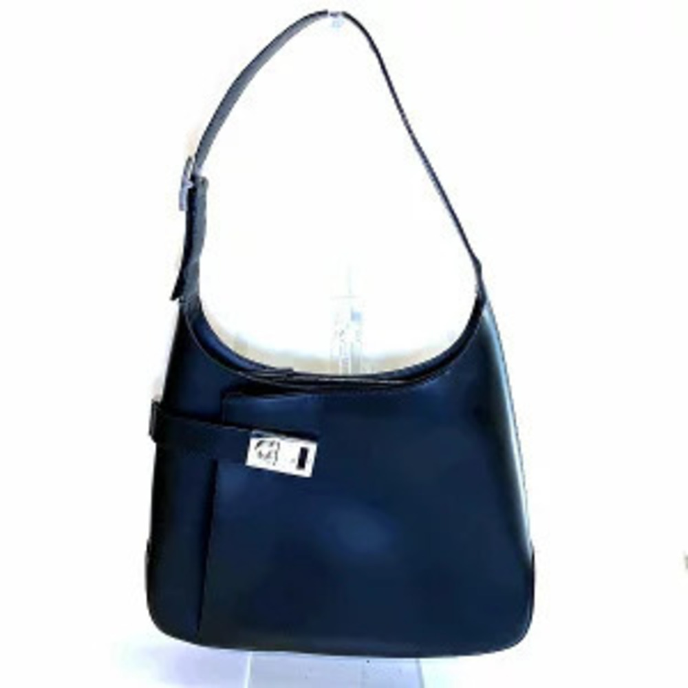 Salvatore Ferragamo Black Leather Bag Handbag